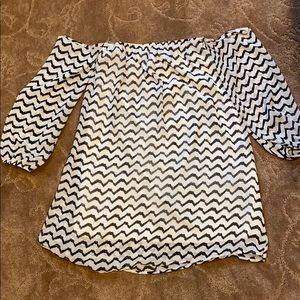 Black and white chevron mini dress